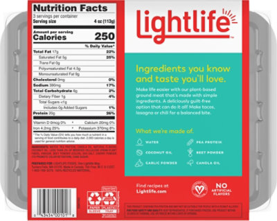 Lightlife Gorund Free Gluten - 12 Oz - Image 6