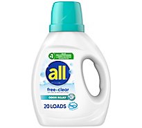 all Laundry Detergent Liquid Free Clear With Odor Relief 20 Loads - 36 Fl. Oz.