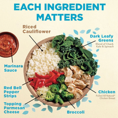 Healthy Choice Power Bowls Chicken Marinara With Riced Cauliflower Frozen Meal - 9.25 Oz - Image 2