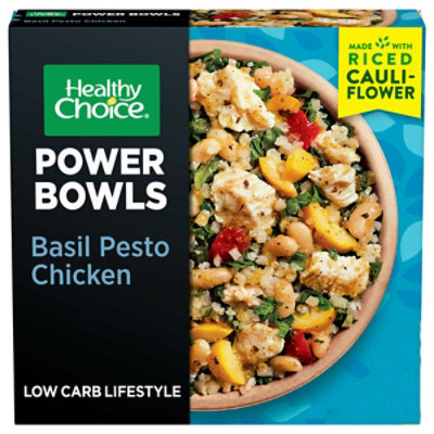 Healthy Choice Power Bowls Basil Pesto Chicken With Riced Cauliflower Frozen Meal - 9.25 Oz - Image 1