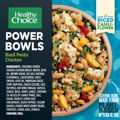 Healthy Choice Power Bowls Basil Pesto Chicken With Riced Cauliflower Frozen Meal - 9.25 Oz - Image 4