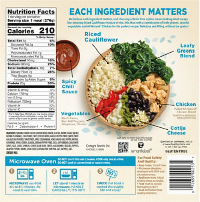 Healthy Choice Power Bowls Spicy Black Beans Chicken & Riced Cauliflower Frozen Meal - 9.25 Oz - Image 6