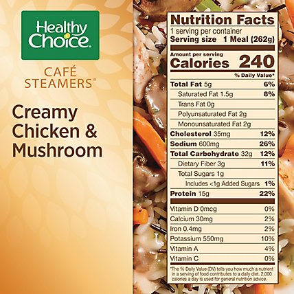 Healthy Choice Cafe Steamers Creamy Chicken Mushroom Frozen Meal - 9.25 Oz - Image 4