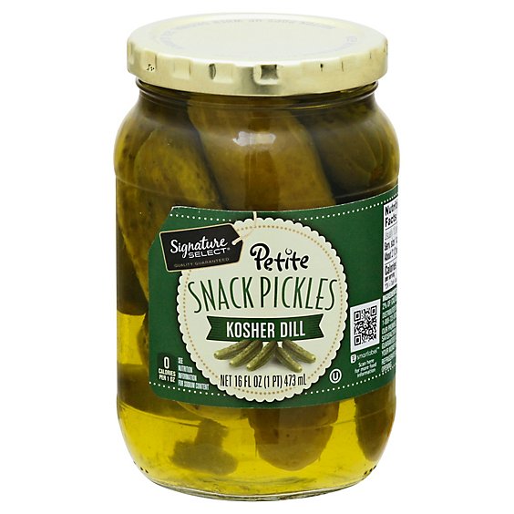 Signature SELECT Pickle Snack Kosher Dill Petite - 16 Fl. Oz.