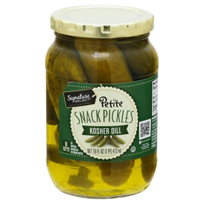 Signature Select Pickle Snack Kosher Dill Petite - 16 Fl. Oz.