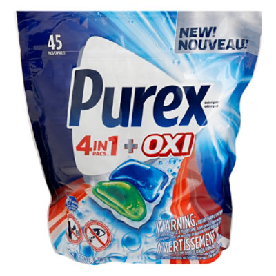Purex Lauindry Detergent Pacs 4 In 1 + OXI Morning Burst - 45 Count