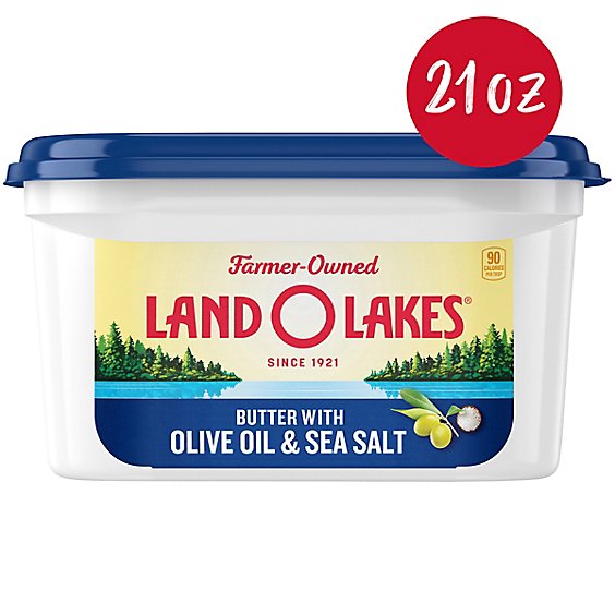 Land O Lakes Butter With Olive Oil And Sea Salt Tub - 21 Oz