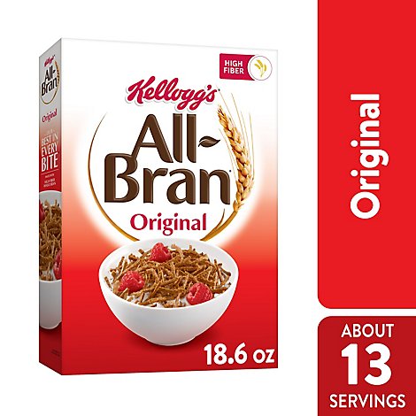 All-Bran Breakfast Cereal 8 Vitamins and Minerals Original - 18.6 Oz