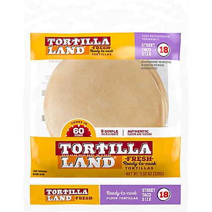 TortillaLand Uncooked Flour Tortillas Street Taco Size - 18 Count - Image 1