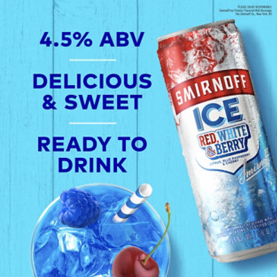 Smirnoff Ice Red White And Berry Malt Beverage 4.5% ABV In Cans - 12-12 Oz - Image 4