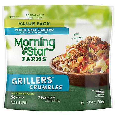 MorningStar Farms Veggie Meal Starters Crumbles Grillers Original Value Pack - 16.2 Oz