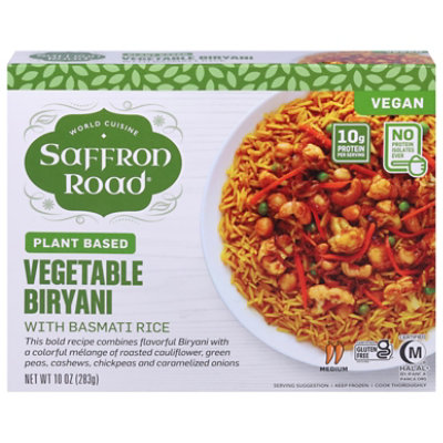 Saffron Road Frozen Entree Halal Vegetable Biryani Medium Heat - 10 Oz