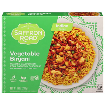 Saffron Road Frozen Entree Halal Vegetable Biryani Medium Heat - 10 Oz