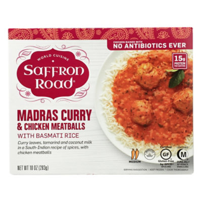Saffron Road Frozen Entree Halal Madras Curry & Chicken Meatballs Medium Heat - 10 Oz - Image 2