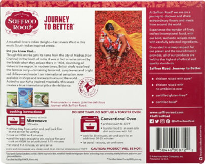 Saffron Road Frozen Entree Halal Madras Curry & Chicken Meatballs Medium Heat - 10 Oz - Image 5