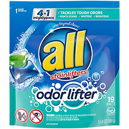 all Mighty Pacs Odor Lifter Laundry Detergent Pacs - 19 Count - Image 1