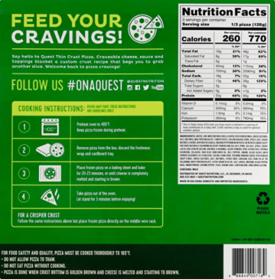 Quest Crust Pizza Thin Supreme - 13.3 Oz - Image 6