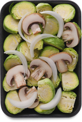 Brussels Sprouts Onions & Mushrooms
