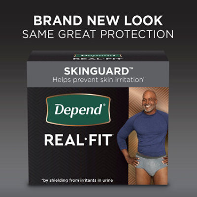 Depend Real Fit Incontinence Underwear for Men Large Extra Large 38–50 Inch Waist Black and Gray - 12 Count - Image 2