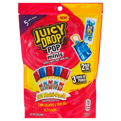 Juicy Drop Pop Mini Candy & Sour Gel - 5 Count