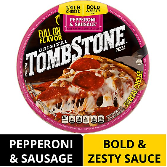 Tombstone Pepperoni And Sausage Frozen Pizza - 19.4 Oz