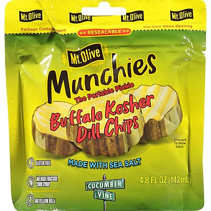 Mt Olive Buffalo Kosher Dill Chips In Pouches - 4.8 Fl. Oz. - Image 2