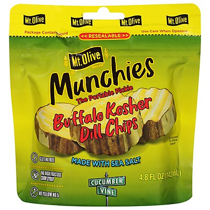 Mt Olive Buffalo Kosher Dill Chips In Pouches - 4.8 Fl. Oz. - Image 1