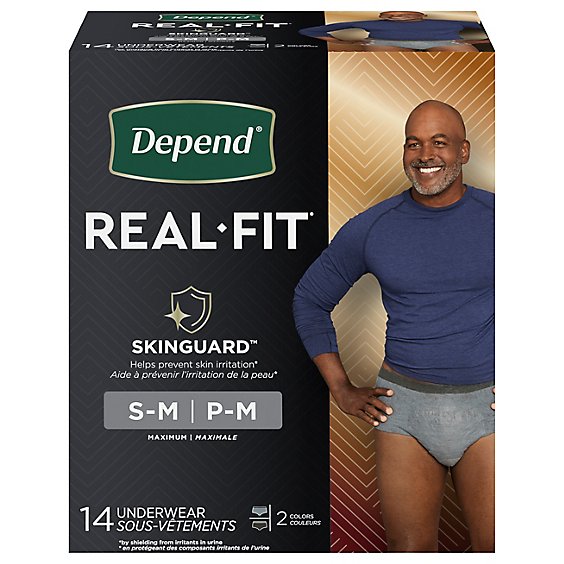 Depend Underwear Real Fit Max Abs S/M For Men 14 - 14 Count