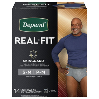 Depend Underwear Real Fit Max Abs S/M For Men 14 - 14 Count
