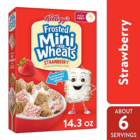 Frosted Mini-Wheats High Fiber Strawberry Breakfast Cereal - 14.3 Oz