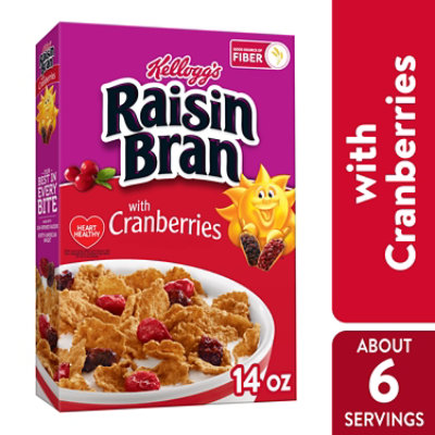 Raisin Bran Breakfast Cereal Fiber Cereal Original with Cranberries - 14 Oz - Image 1