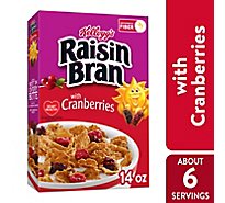Raisin Bran Breakfast Cereal Fiber Cereal Original with Cranberries - 14 Oz