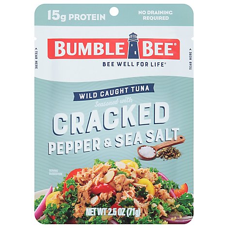 Bumble Bee Light Tuna In Water With Cracked Pepper Spoon In Pouch - 2.5 Oz