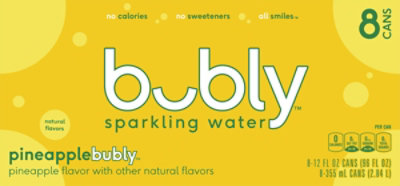 Bubly Sparkling Water Pineapple - 8-12 Fl. Oz. - Image 2
