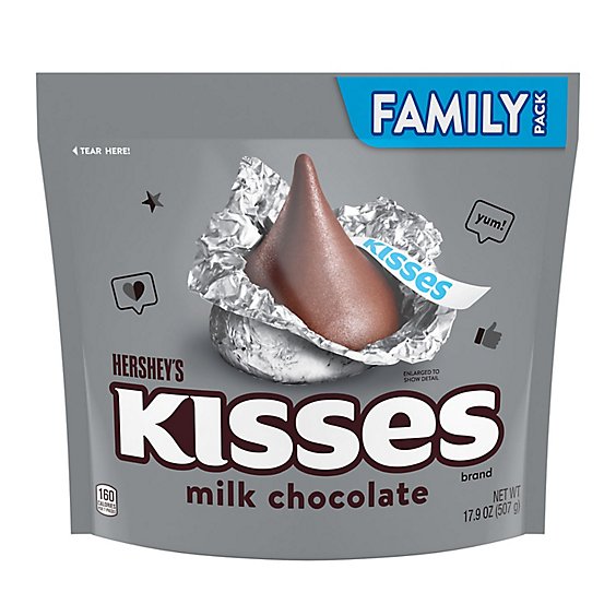 Hersheys Kisses Milk Chocolate Candy Family Pack - 17.9 Oz