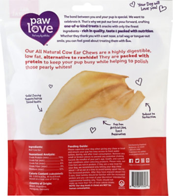 Pawlove Natural Cow Ear - 4 Count - Image 5