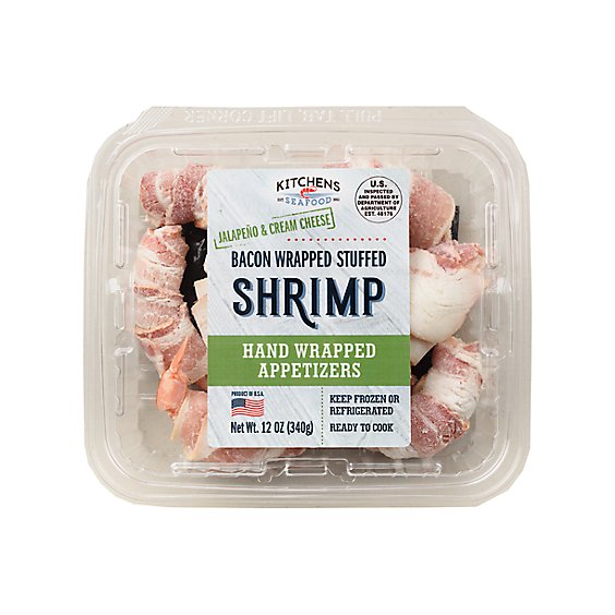 Kitchens Seafood Shrimp Bacon Wrapped Jalapeno & Cream Cheese St - 12 Oz