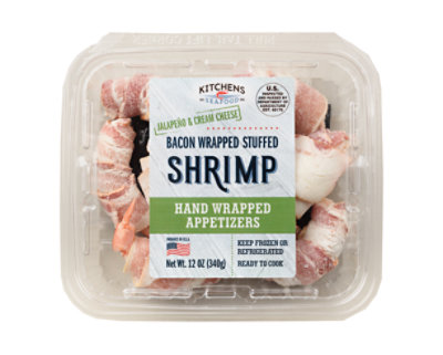 Kitchens Seafood Shrimp Bacon Wrapped Jalapeno & Cream Cheese St - 12 Oz