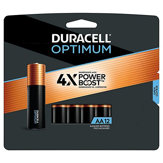 Duracell Optimum AA Alkaline Batteries - 12 Count