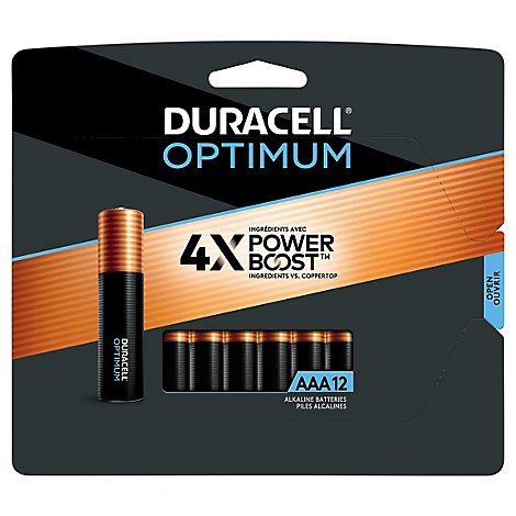 Duracell Optimum AAA Alkaline Batteries - 12 Count