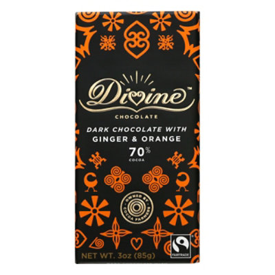 Divine Ch Choc Bar Drk Gngr Orange - 3 Oz