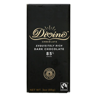 Divine Ch Choc Bar Dark 85 - 3 Oz - Image 1