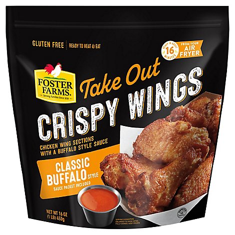 Foster Farms Take Out Crispy Chicken Wings Classic Buffalo - 16 Oz