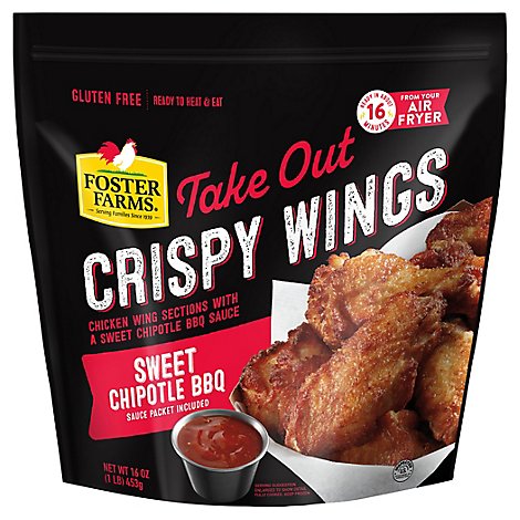 Foster Farms Take Out crispy Chicken Wings Sweet Chipotle Bbq - 16 Oz