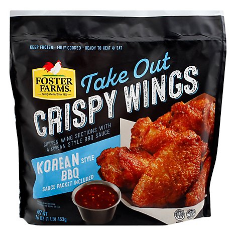 Foster Farms Take Out crispy Chicken Wings Korean Bbq - 16 Oz