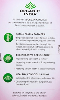 ORGANIC INDIA Herbal Supplement Tea Tulsi Hibiscus 18 Count - 1.27 Oz - Image 5