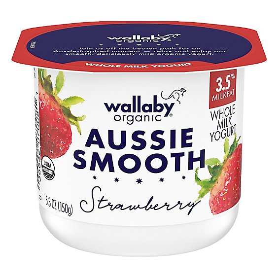 Wallaby Organic Aussie Strawberry Whole Milk Yogurt - 5.3 Oz