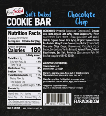 FlapJacked Cookie Bar Soft Baked Chocolate Chip - 7.62 Oz - Image 3