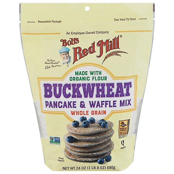 Bobs Red Mill Pancake & Waffle Mix Buckwheat Whole Grain - 24 Oz