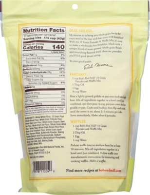 Bobs Red Mill Pancake & Waffle Mix 10 Grain Whole Grain Pouch - 24 Oz - Image 4